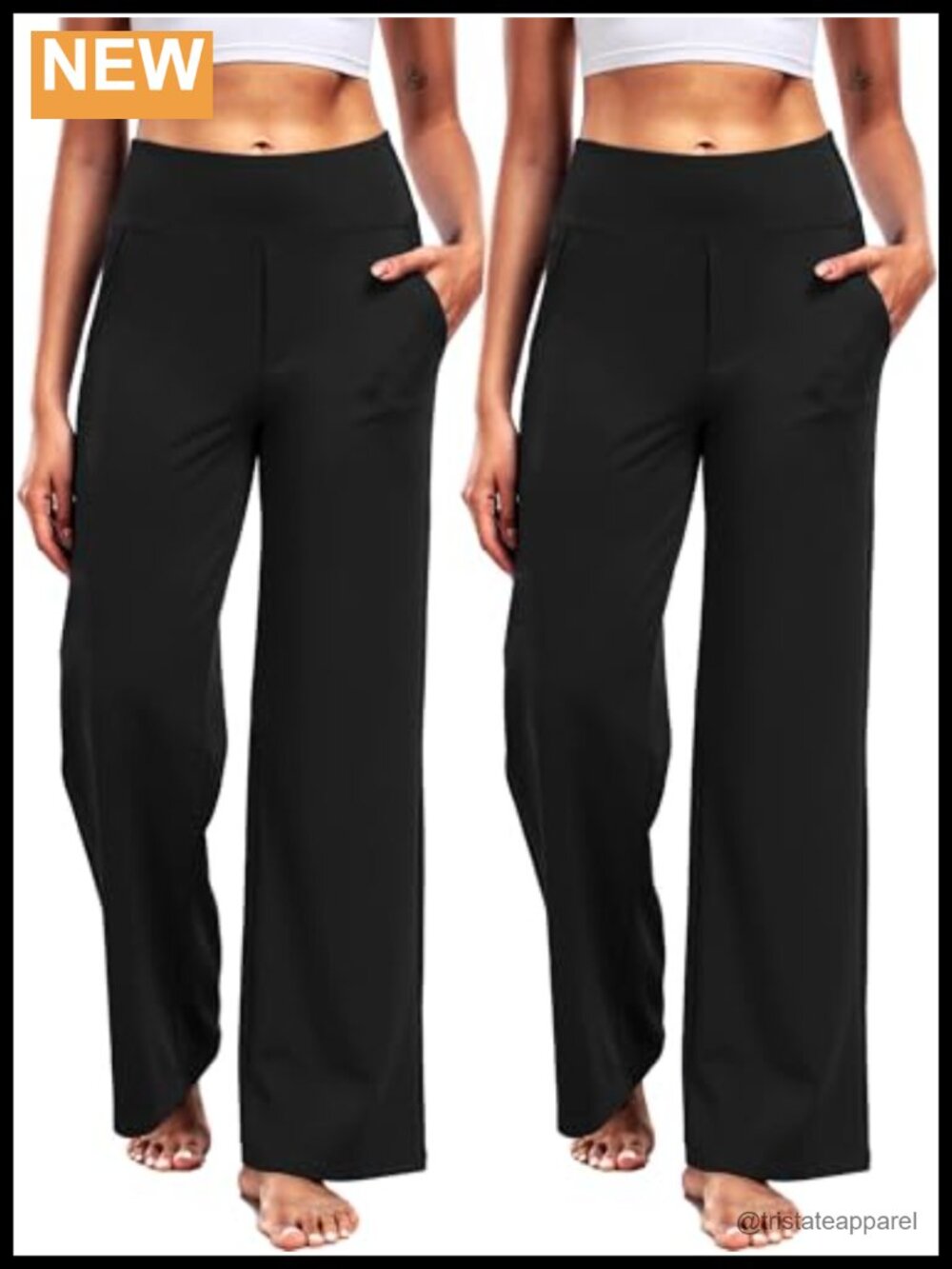 Wide Leg Yoga Pants High Waist Stretch Sweatpants with Pockets